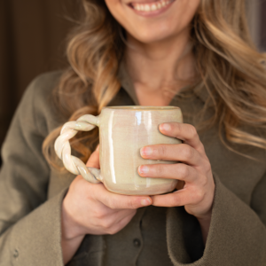 mug anse tressée | sauge